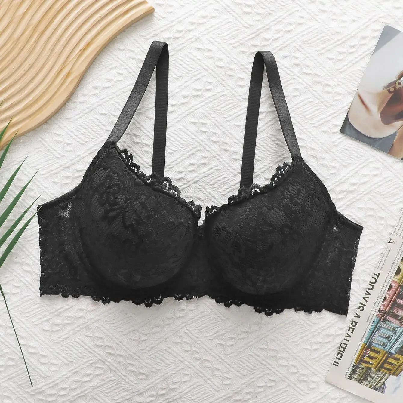 Viomisha Lady Deep Cup Lace Push Up Bra Full Back Coverage Plus Size Lingerie 105d