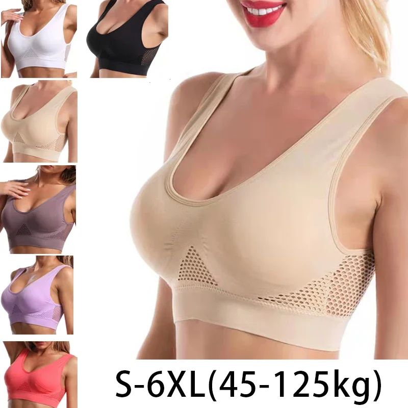 AirFlex Seamless Sports Bra For Women Breathable Mesh Support f xl (60 67kg)