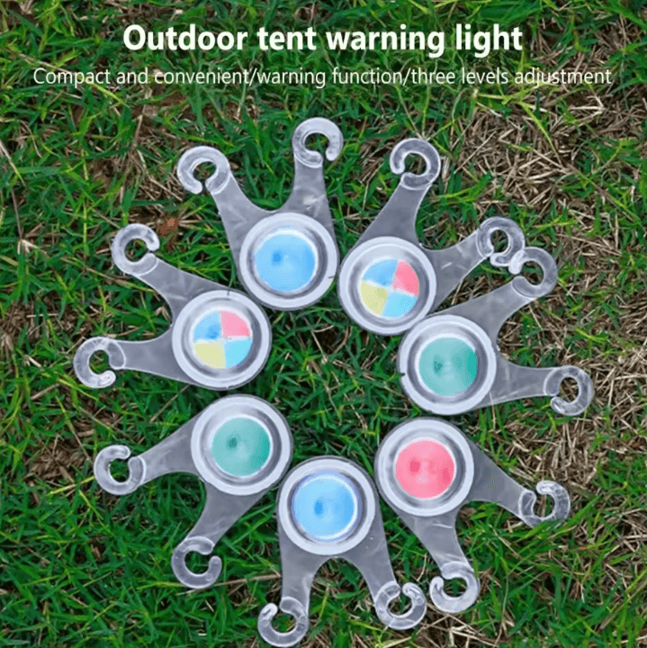 Waterproof LED Tent Rope Lights 10 Pack Camping Rope Guard Lights For Tent Lines, Fishing & Night Safety 10pcs Green