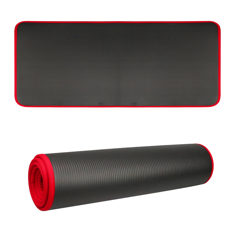 Extra Thick Non Slip Yoga Mat For Exercise, Pilates, And Fitness Workouts With Bandage black