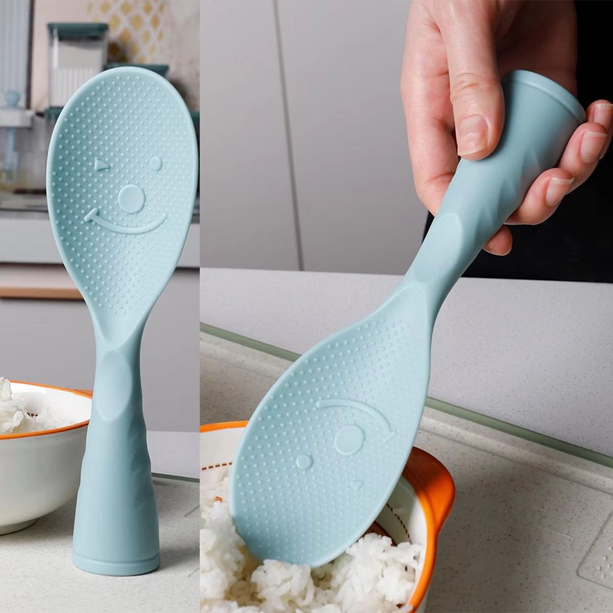 Nonstick Standing Rice Spoon Paddle For Easy Cooking And Serving green