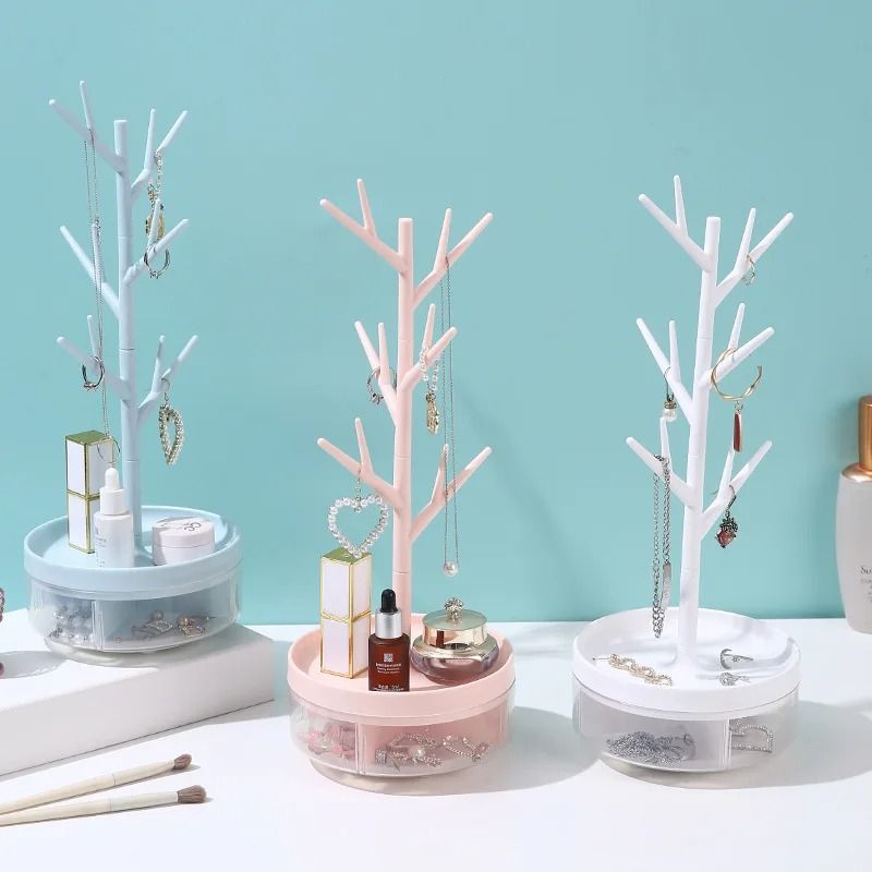 360 Degree Rotating Multi Purpose Jewelry Rack pink