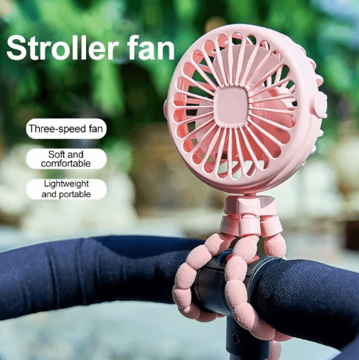 Multi Functional Octopus Tripod Fan USB Rechargeable Stroller Clip & Handheld Mini Fan pink B