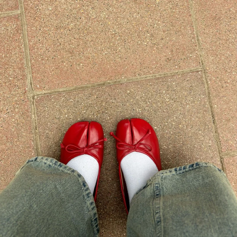 IPPEUM Tabi-Schuhe für Damen, 2026, neue Mode, Größe 36–44, Plus-Ballerinas-Schuhe mit geteilter Spitze
