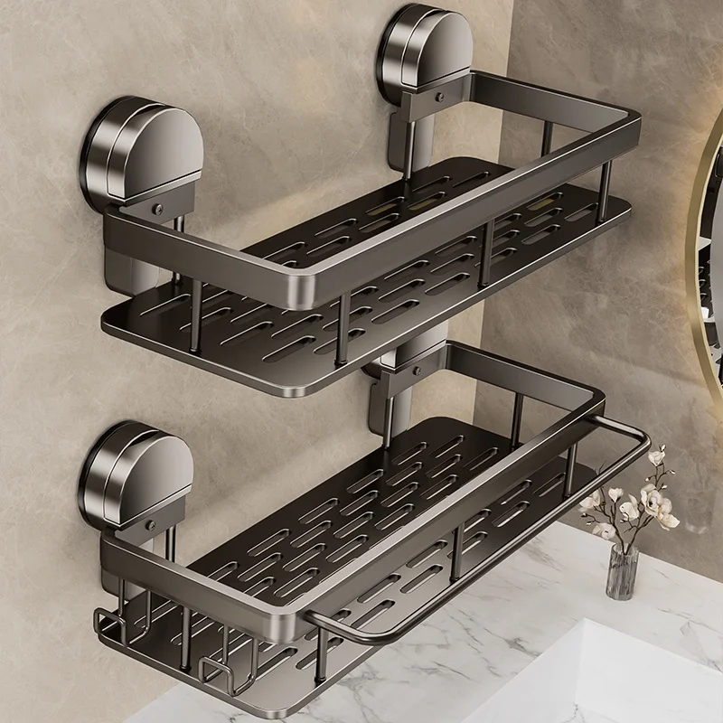 Étagère de rangement à ventouse pour salle de bain sans perçage, support mural pour shampoing, organisateur pour cuisine, toilettes, douche, étagère de salle de bain