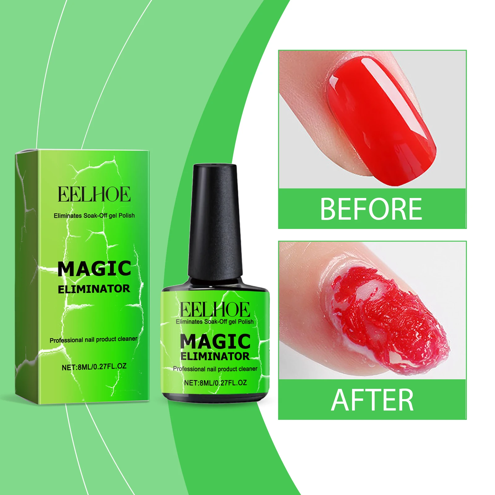 8/10 ml Magic Remover Nagelgel, schnelles Entladen, Nagellack, harmlos für Nägel, reduziert Trockenheit und Risse, mild und nicht reizend Image
