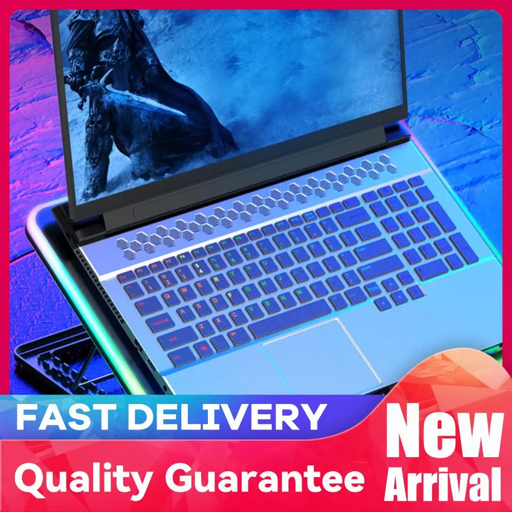 Laptop Cooling Pad with 5 Quiet Fans Laptop Cooler 2 USB Ports Notebook Cooler for 11-17.3in Computer PC Notebook Gaming Laptop