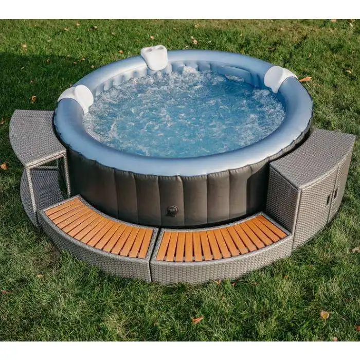 Hochwertiger tragbarer aufblasbarer Whirlpool für 6 Personen – Outdoor-Heißwasserbecken aus PVC Image