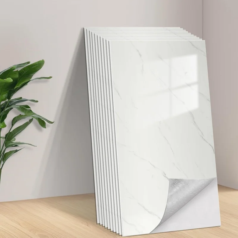 20/40 Stück selbstklebende Marmorfliesen-Aufkleber, wasserdichter Bodenaufkleber, PVC-Fliesen, Küche, Badezimmer, Wandaufkleber, Heimdekoration, 30 cm x 60 cm