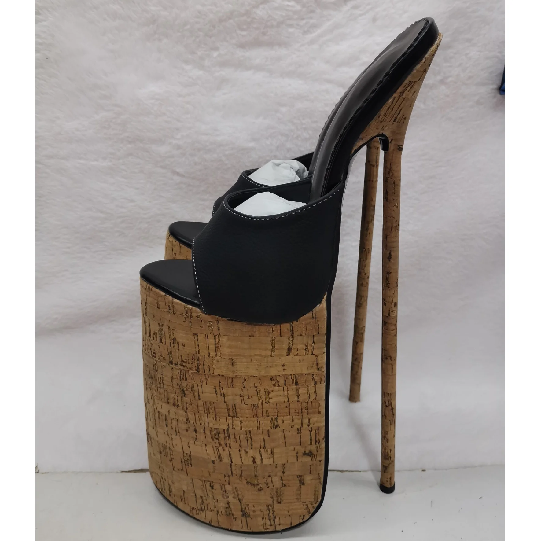 Holz Muster Slip Auf Hohl Plattform Sandalen Thin High Heel Mode Kühlen Sommer Casual Große Größe Frau Schuhe Zapatillas Mujer