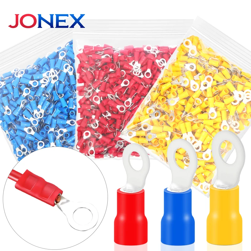 500 STÜCKE Ring Crimp Terminals Elektrischer Draht-anschluss M4/M5/M6 Runde Isolierte Aderendhülsen Für Schnelles Spleißen Kabel verbindung Image