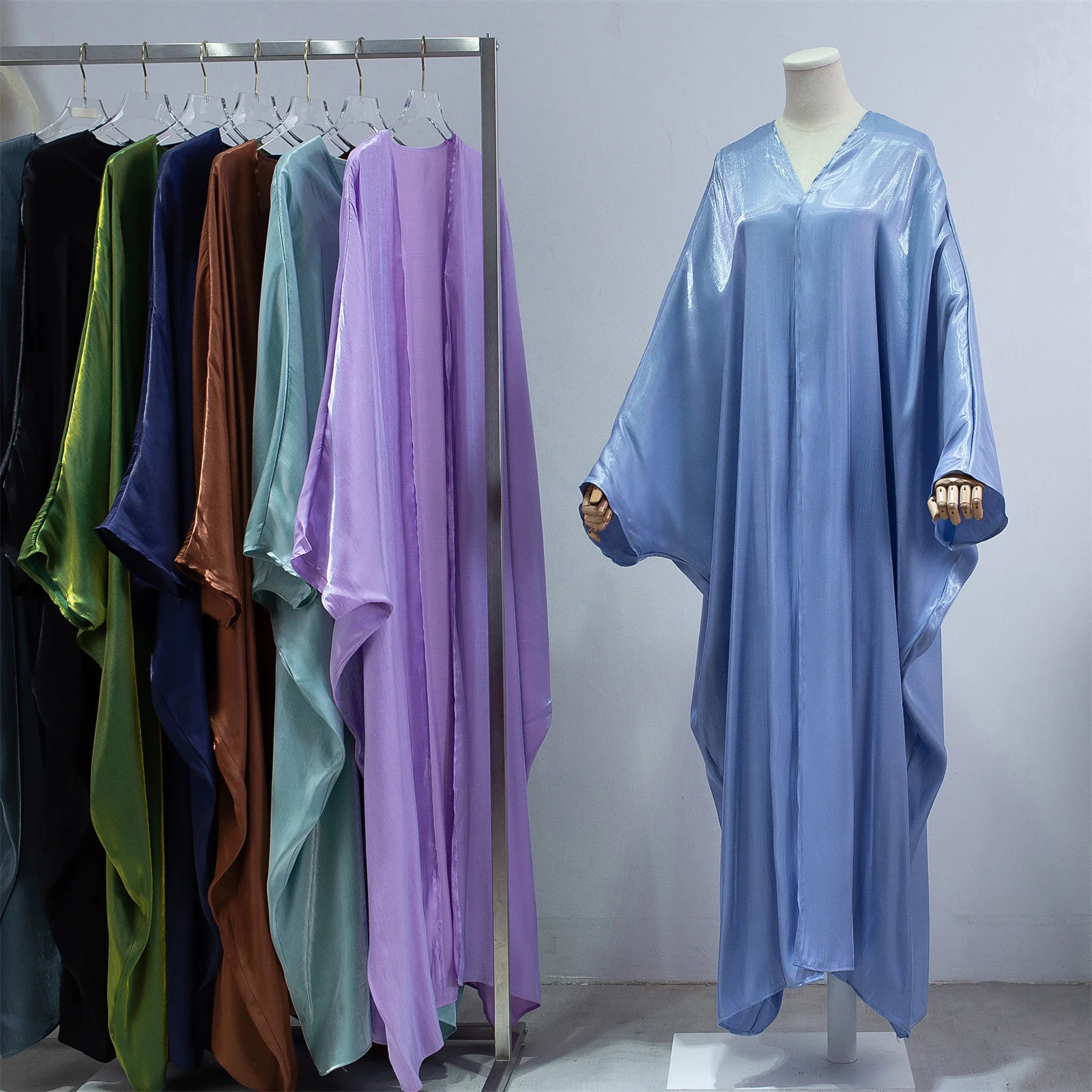 Muslimische Out Abayas Smocking Sleeve Kaftans Einteilige Gebet Frauen Jilbabs Strickjacke Mantel Islamische Kleidung Dubai Saudi Robe Türkisch Image