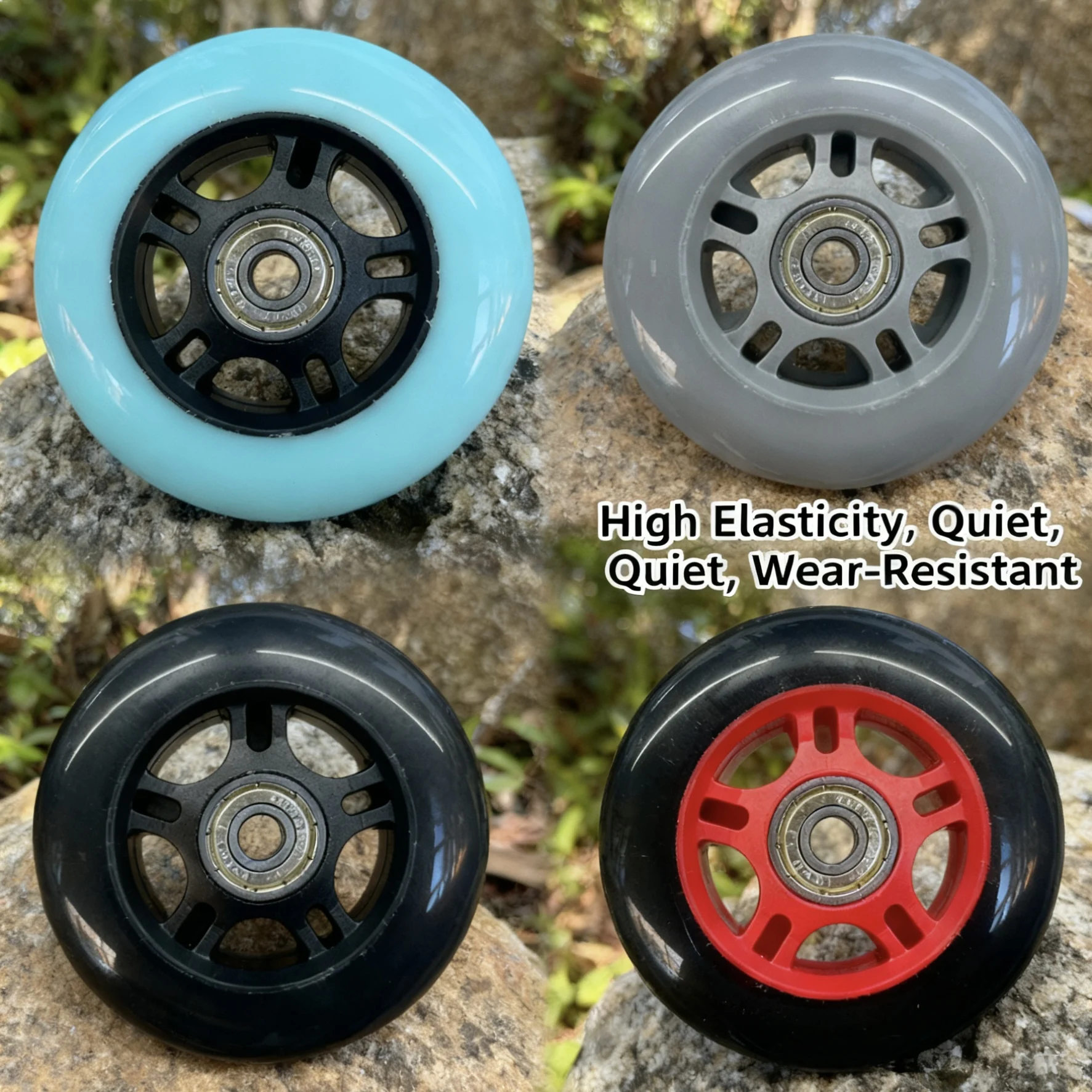 BKU 80 mm langlebige PU-Ersatzräder (8 Stück) – kompatibel mit Inline-Skates, Roller, Kinderwagen, Koffer