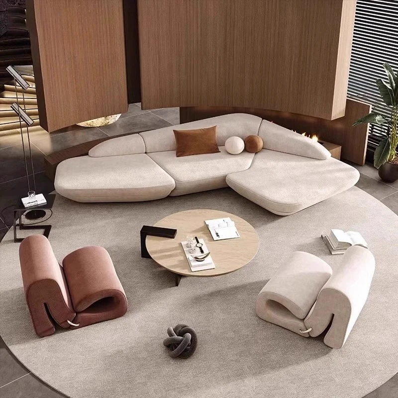 Ästhetik Gebogenes Luxussofa Freizeit Empfang Ecke Niedliches Sofa Büro Verhandlung Designer Art Muebles Eingangshalle Möbel Image