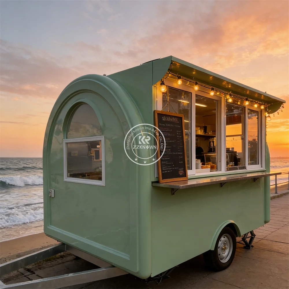 Kommerzieller Food-Trailer mit BBQ-Grill, Catering-Anhänger, Robuster Street-Food-Truck mit Edelstahl-Außenküche Image