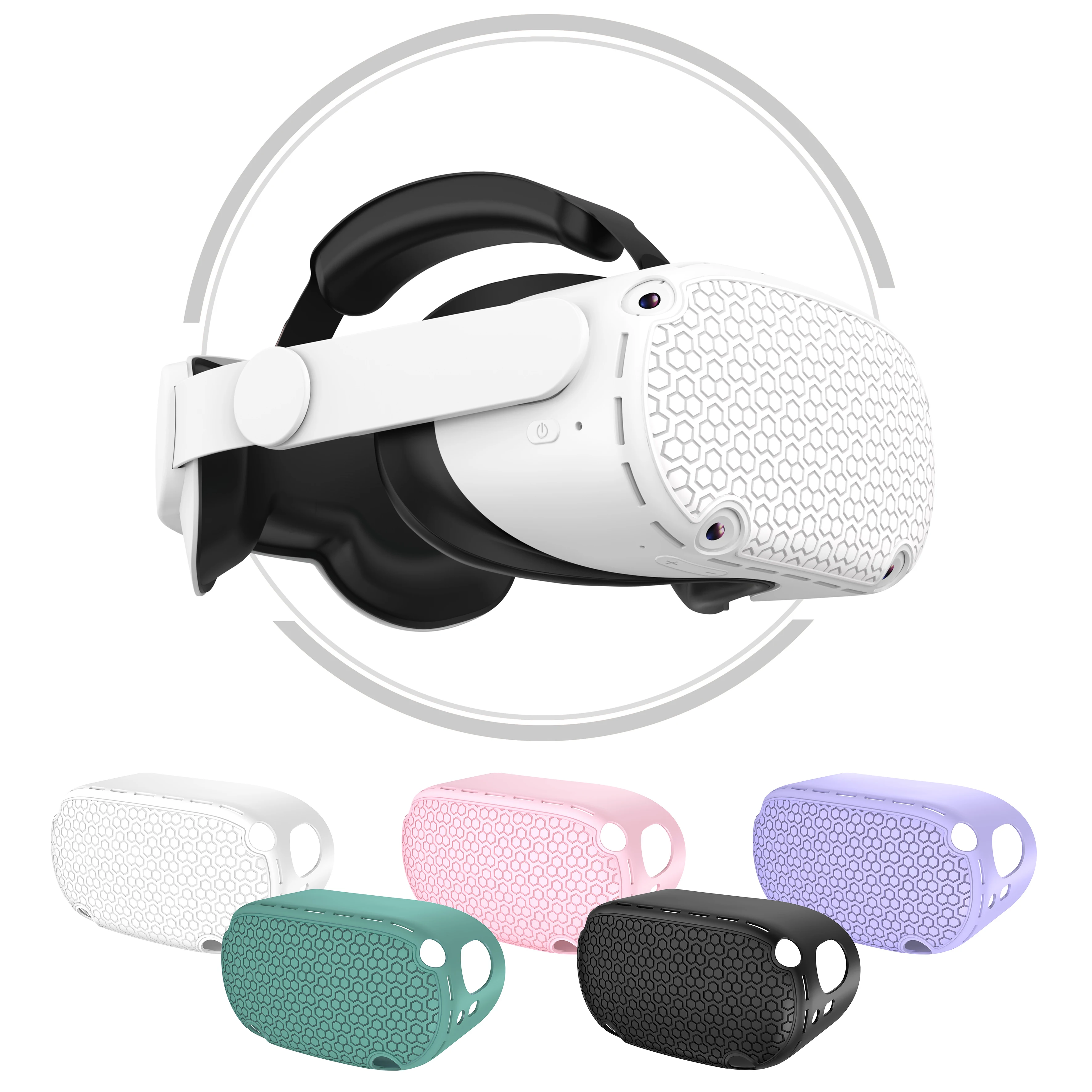 Silikon-VR-Schutzhülle Kompatibel mit Quest 2 Zubehör, Umfassender Schutz für VR Image