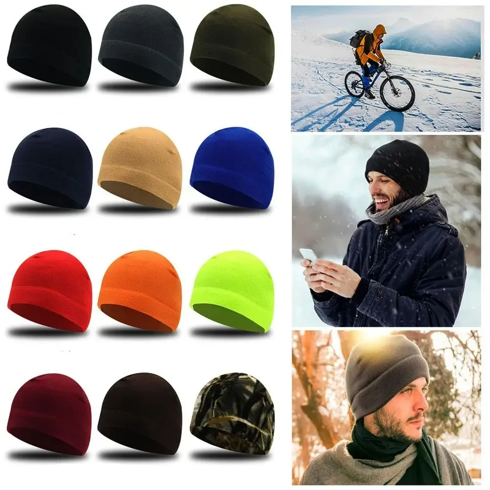 2025 neue Unisex Winddicht Polar Fleece Warme Beanie Hut Kappe Männlichen Winter Ski Radfahren Kappe Hut Für Womenkullies Hip Hop Hüte Image