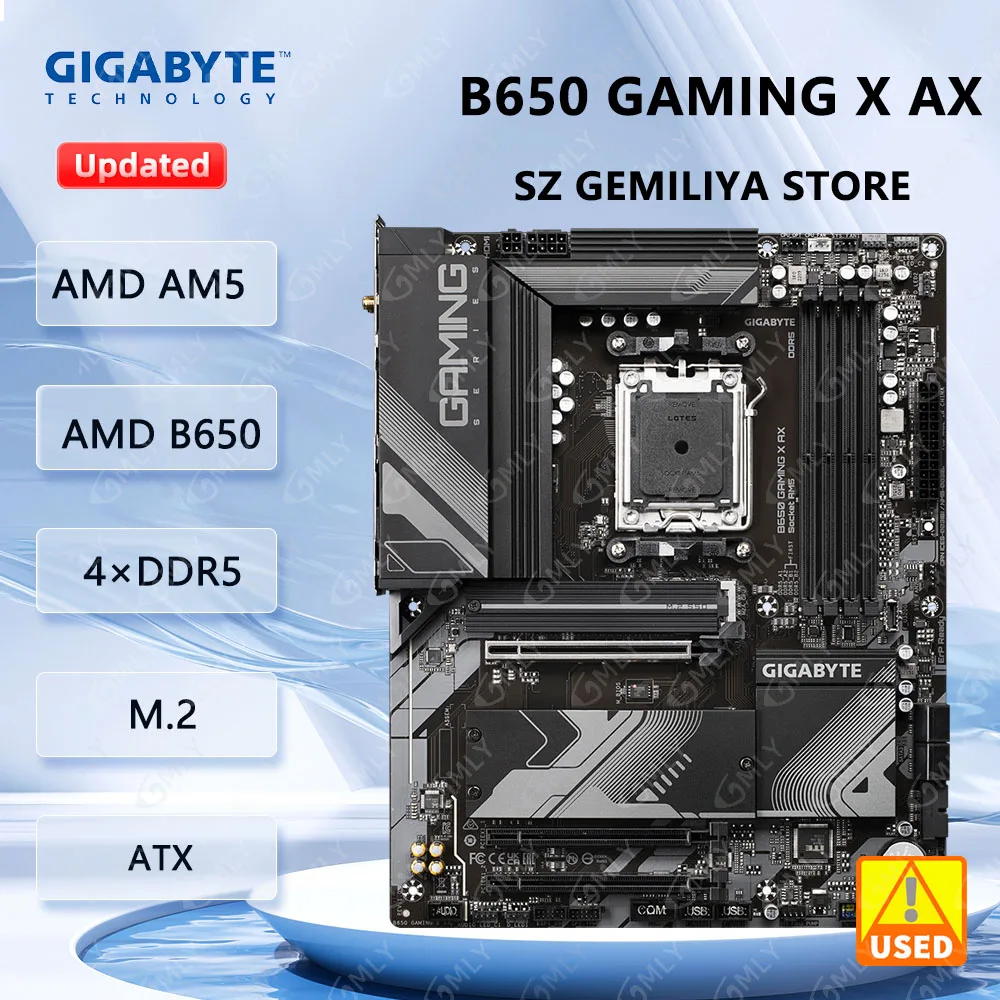GIGABYTE B650 GAMING X AX AMD B650 Motherboard AMD AM5 DDR5 192GB ATX M.2 unterstützt Ryzen 7700 7400 7900 7600 CPUs Image