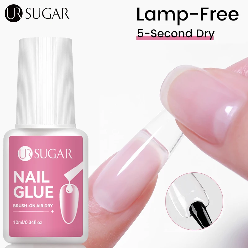 UR SUGAR 10ML Nagelkleber Ohne Lampenbedarf für Künstliche Nagelspitzen, Gel-Härtung, Transparente Farbe, Nagelwerkzeuge, Superstarker Acryl-Spitzen-Kleber für Strass Image