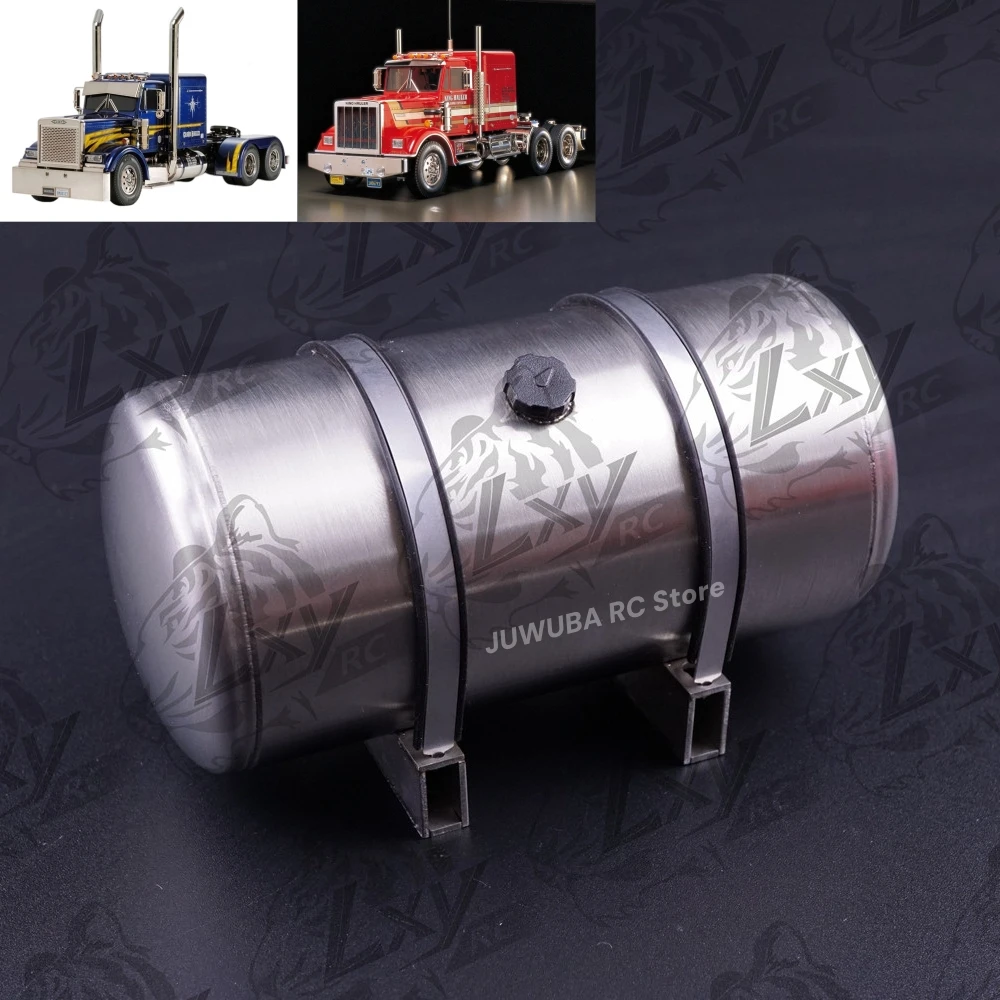 LXY RC Spielzeug-LKW, runder Kraftstofftank aus Metall für Tamiya King Hauler Grand Hauler 1/14 RC Sattelschlepper, DIY-Teile