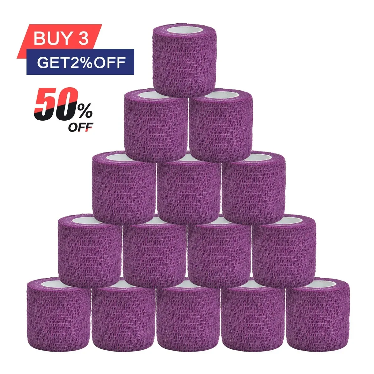 1 Rolle 2.5/3/5/7/10cm * 4,8 m nicht gewebter elastischer selbst klebender Verband Kohäsion verband für Sport fixierung Finger Handgelenk Bein Image