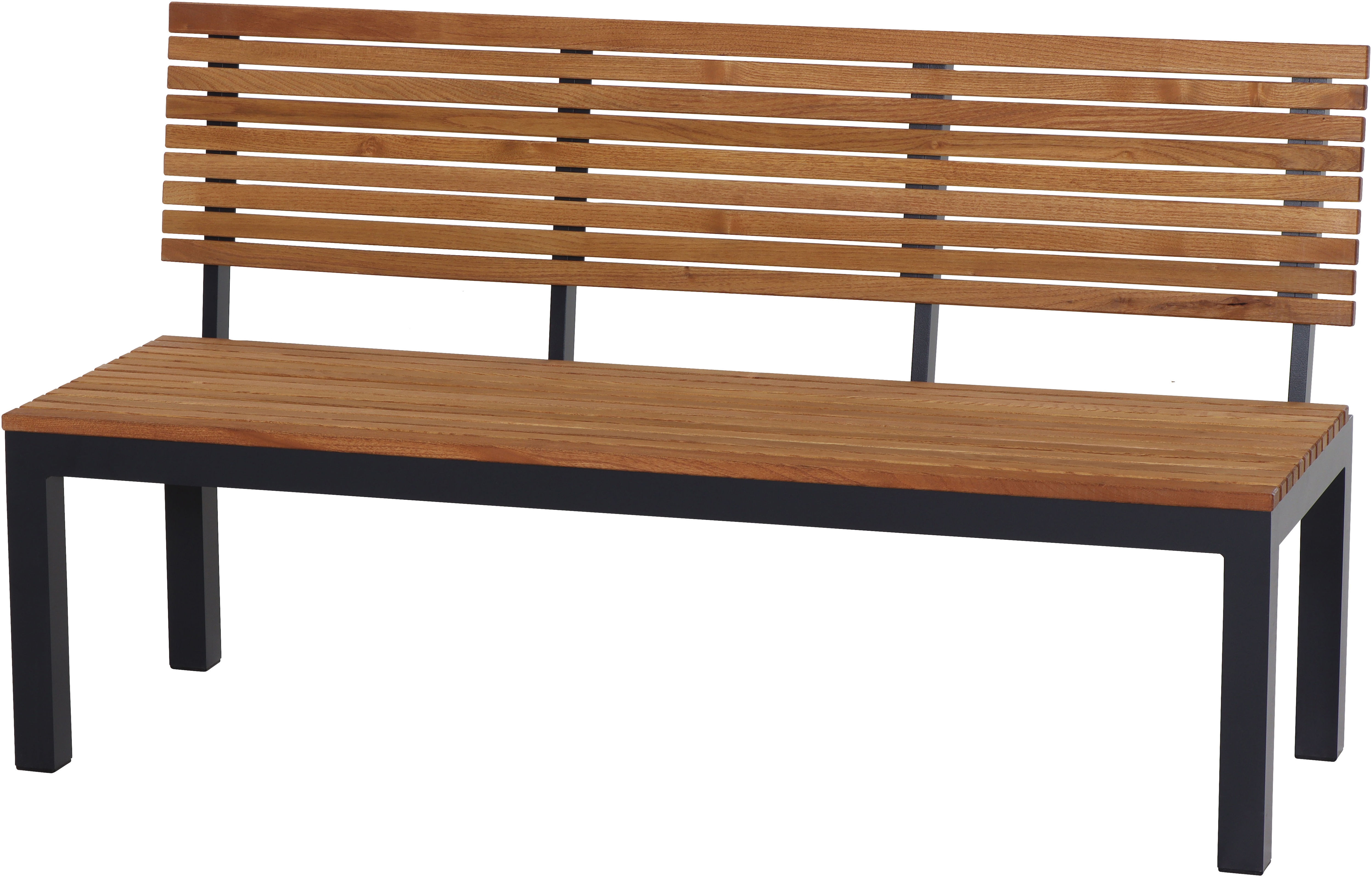 Gartenbank SIENA GARDEN "Bozen 2er Aluminiumgestell anthrazit Robininenholz", beige (natur, anthrazit), B:146cm H:88cm T:57,5cm, Aluminium, Holz, Sitzbänke, Gartenbank, Flächen aus Robinienholz FSC 100% Image