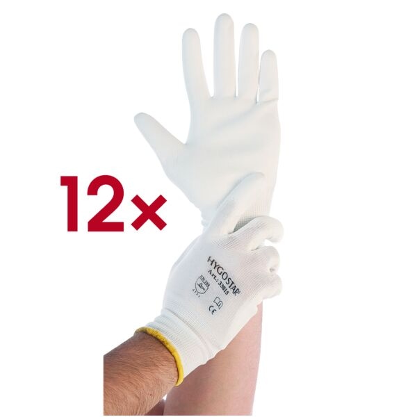 HYGO STAR Arbeitshandschuhe »Ultra Flex Hand« Größe 9 12 Paar weiß