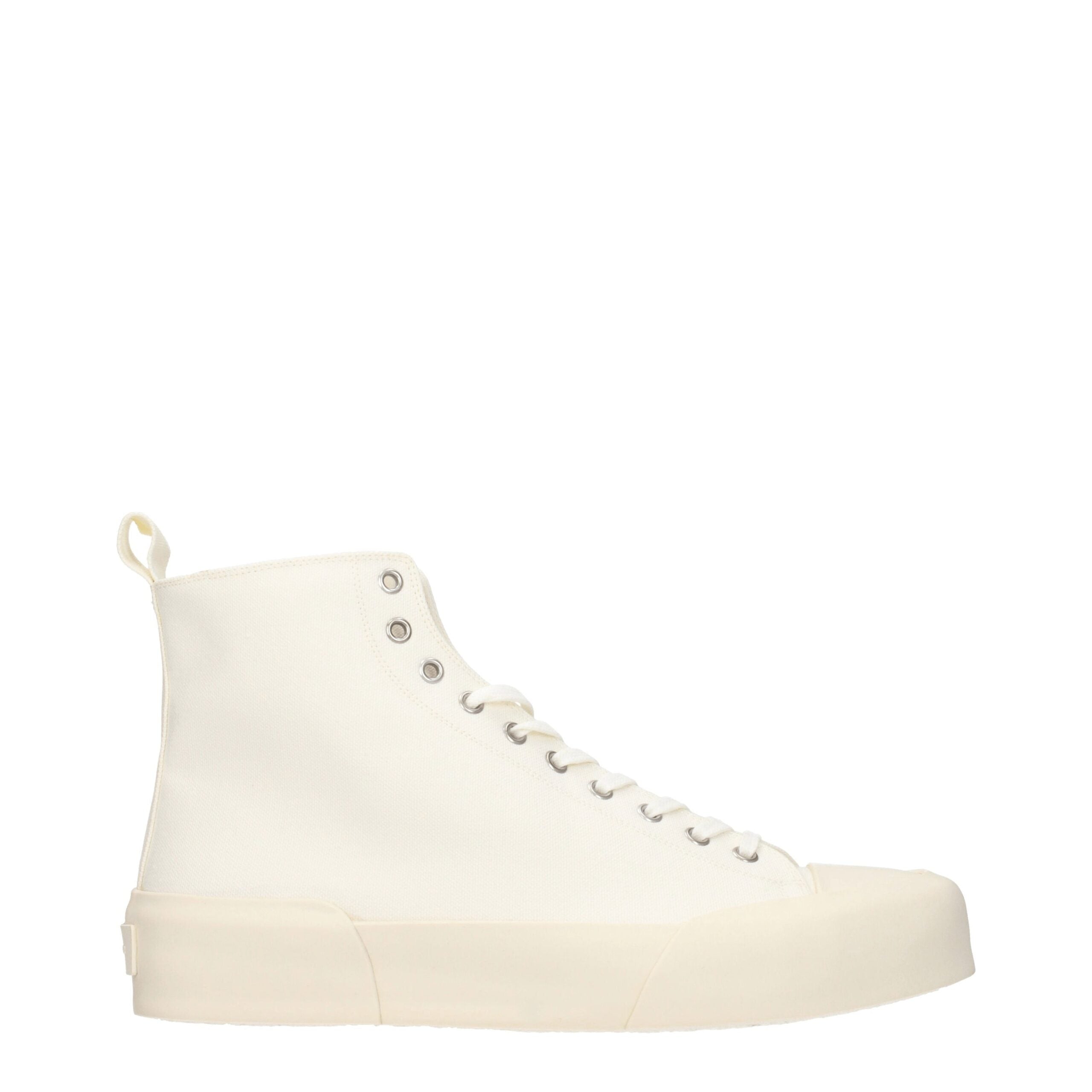Jil Sander Beigefarbene Stoff Hohe Sneakers