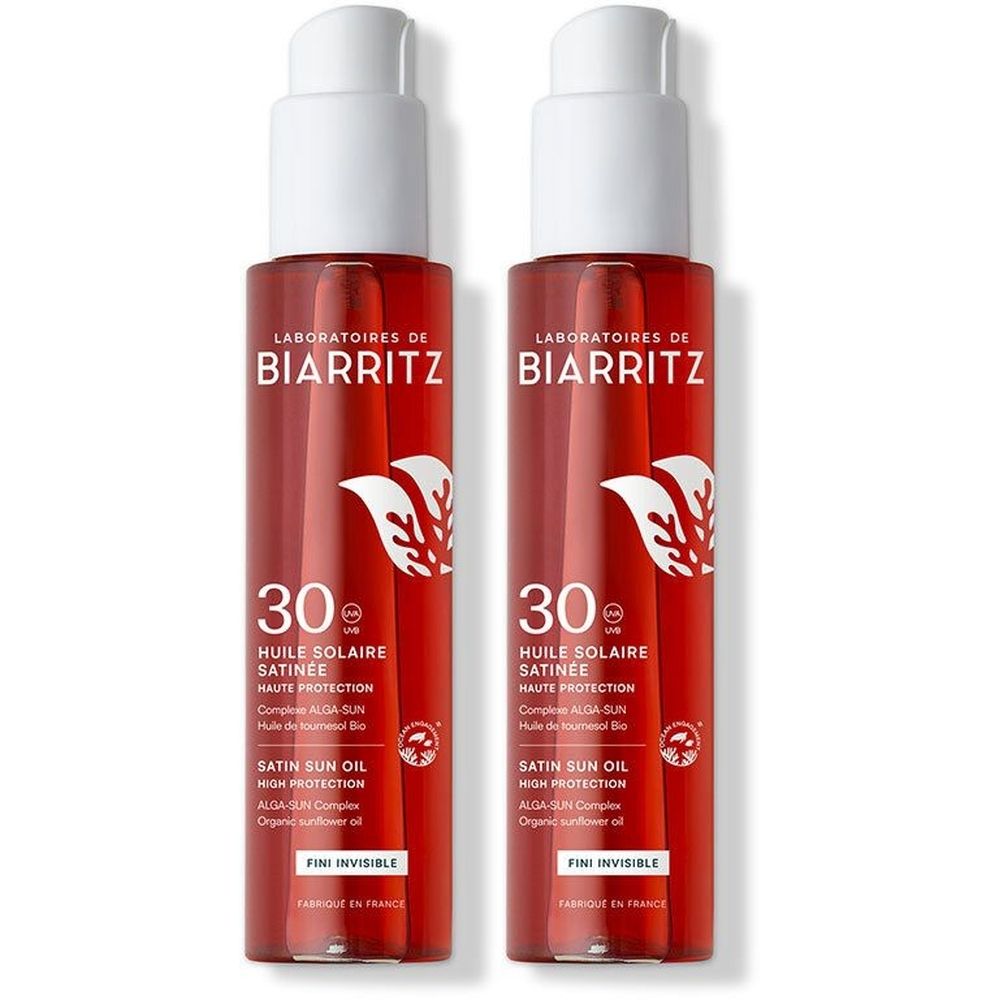 Laboratoires DE Biarritz Huile Solaire Satinée SPF 30 - solaire satinée haute prote 2x125 ml Ätherisches Öl