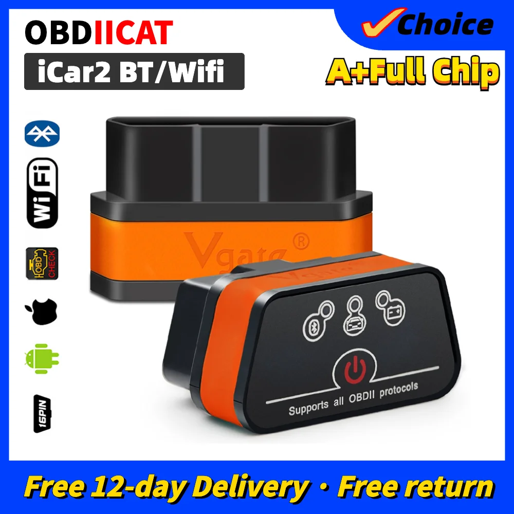 Icar 2 ii wifi scanner vgate icar2 elm327 v5.0 obd obd2 wifi bluetooth scanner diagnose tool wi-fi adapter v2.1 obdii Image