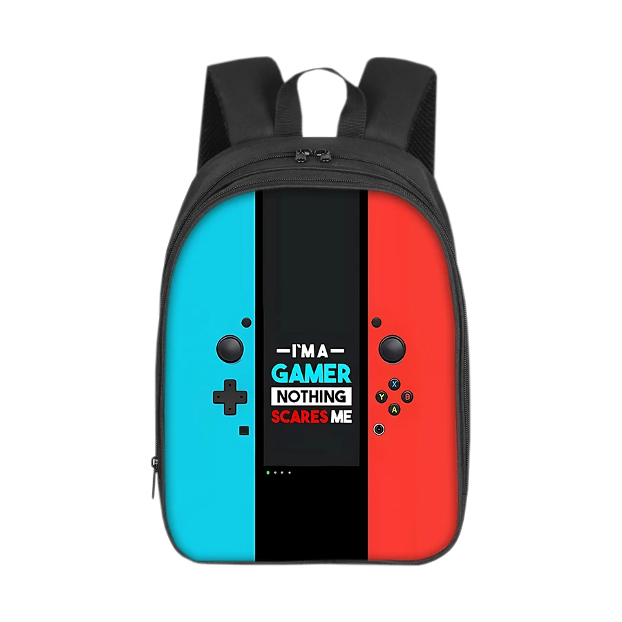Lässiger Rucksack mit Spielekonsolen-Muster, Doppellagig, für Jungen/Mädchen, Bestes Geschenk, 2D Flacher Cartoon-Schulranzen für Kinder Image