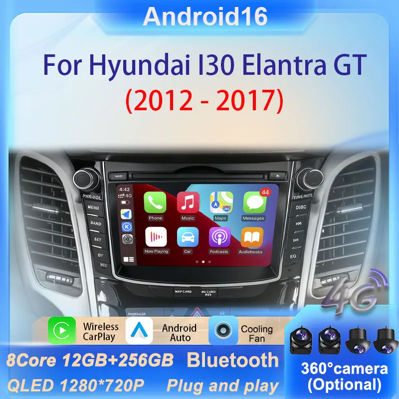 7 ''Android 16 für Hyundai I30 Elantra GT 2012 - 2017 Auto Radio Multimedia Player Drahtlose CarPlay Split Bildschirm DSP Stereo WiFi Image