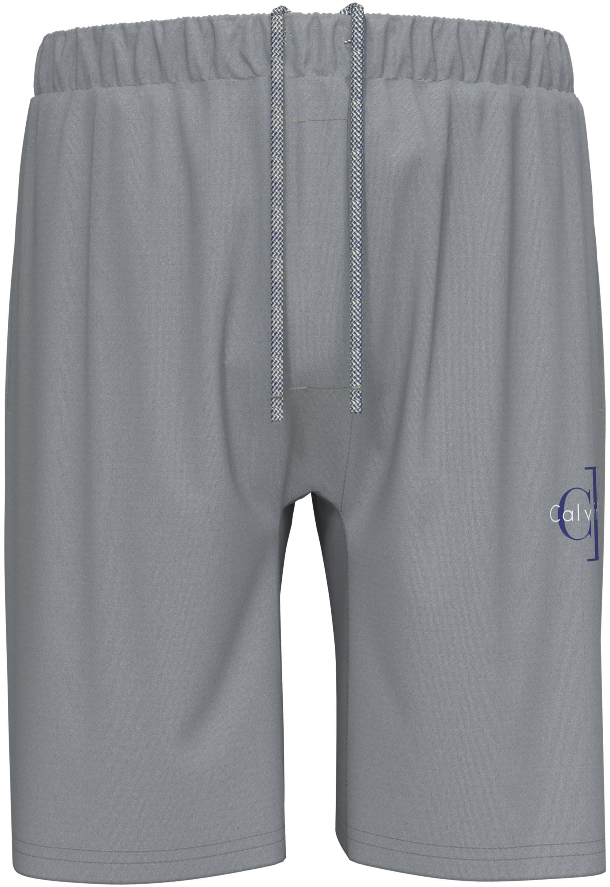 Shorts "MONOGRAM SLEEP SHORT", Herren, Gr. S (48), N-Gr, misty grau, Web, Obermaterial: 95% Baumwolle, 5% Elasthan, CALVIN KLEIN UNDERWEAR, unifarben, regular fit kurz, Hosen Shorts, Regular fit mit elastischem Bund Image