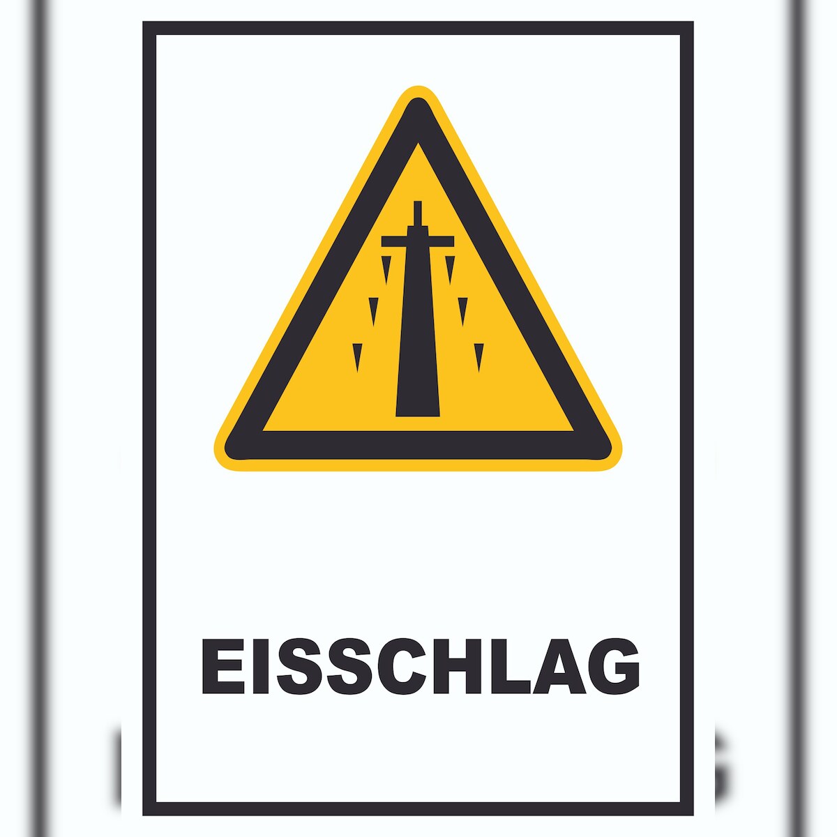 HB-Druck Eisschlag Schild A1 Rückseite selbstklebend Image