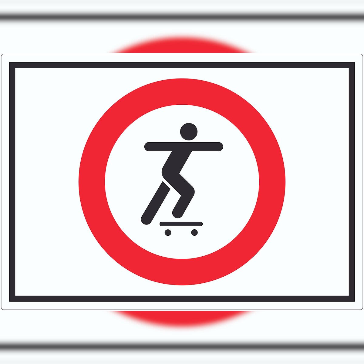 HB-Druck Skateboard fahren verboten Symbol Aufkleber A5 (148x210mm) Image
