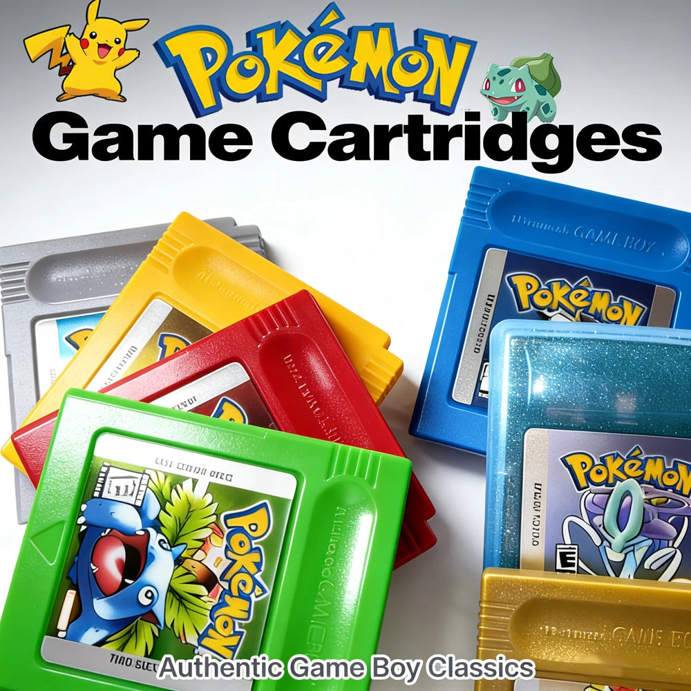 5 languages Version Pokemon GBC Game Red/Crystal/Blue/Yellow/Gold/Green/Silver Video Game Cartridge