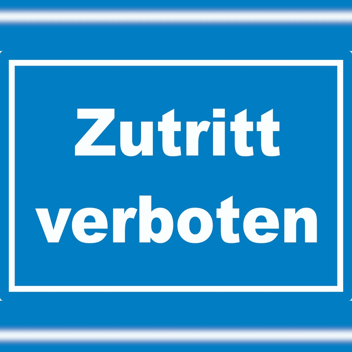 HB-Druck Zutritt verboten Schild weiß-blau A2 (420x594mm)