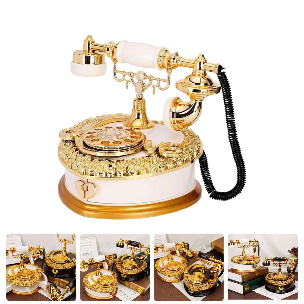 1Pc Decorative Storage Case Versatile Musical Box Desktop Telephone Model