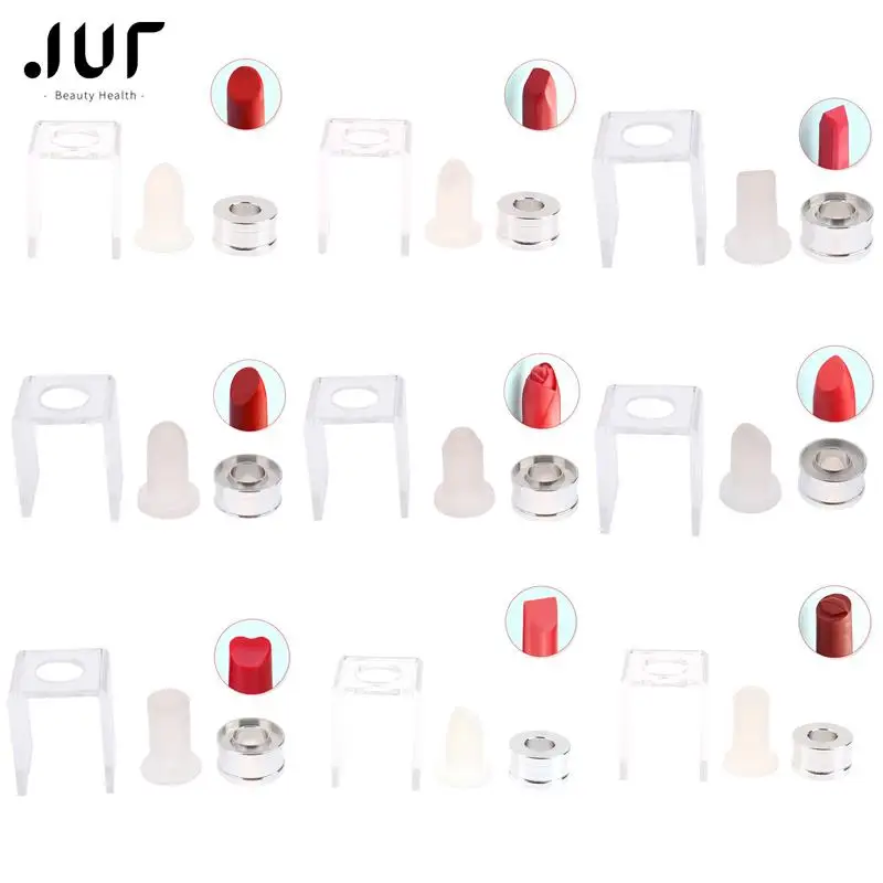 12.1mm 1/3 pezzi set stampo per rossetto in Silicone anello in alluminio supporto per stampo fai da te bellezza rossetto stampo strumento per la creazione di rossetti fatti a mano