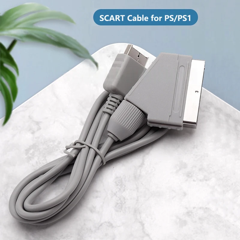 Cavo scart AV grigio da 1,8 m di alta qualità per PS per Playstaion one Cavo scart audio video per cavo di gioco PS1