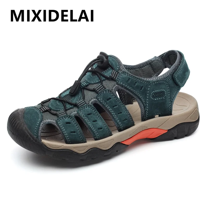 Neue männer Sandalen Weiche Echtes Leder Sandalen Schuhe Männer Große Größe Outdoor Sommer Schuhe Komfort Strand Sandalen Römischen Männer Schuhe