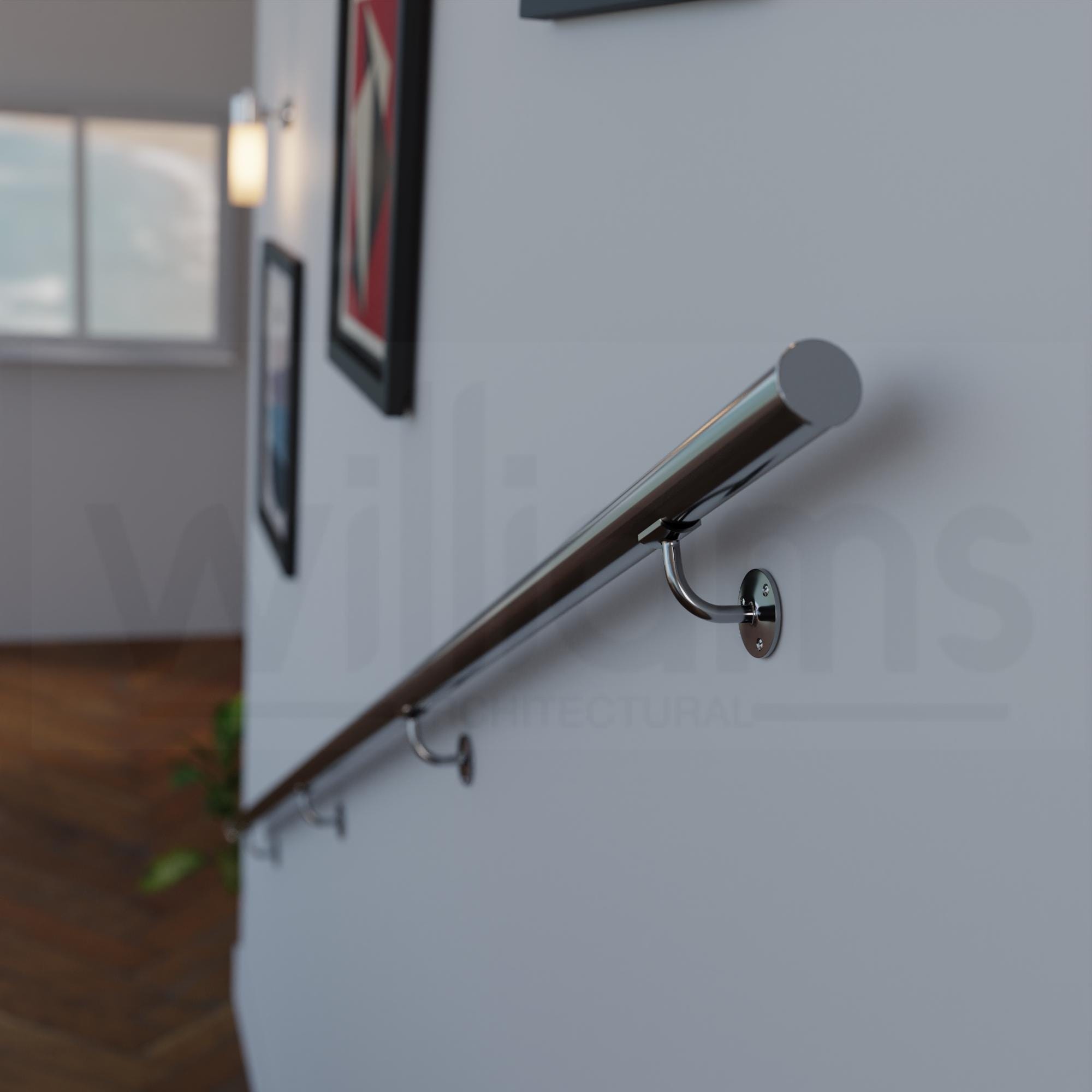 "Kit corrimano personalizzato in ottone massiccio o acciaio inossidabile da Ø38 mm (diametro 1,5\") (con tappi terminali)/Corrimano per scale in metallo"