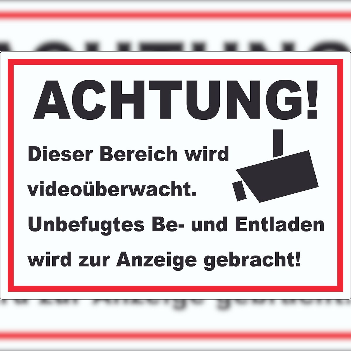 HB-Druck Achtung Videoüberwachung Be- und Entladen Aufkleber A9 (37x52mm) Image