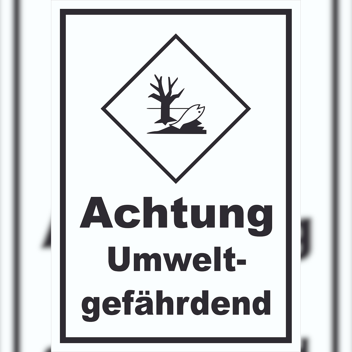 HB-Druck Schild Kenn­zeichen Umwelt­gefähr­dend Fisch Wasser Baum hochkant A2 (420x594mm) Image