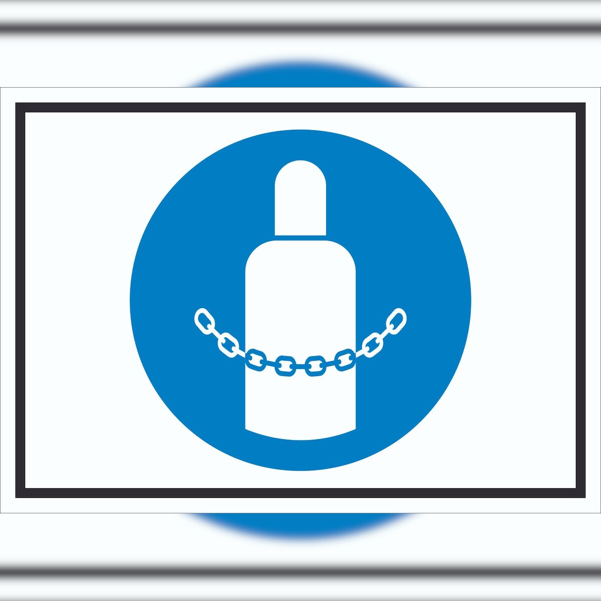 HB-Druck Gasflaschen sichern Symbol Schild A3 Rückseite selbstklebend Image