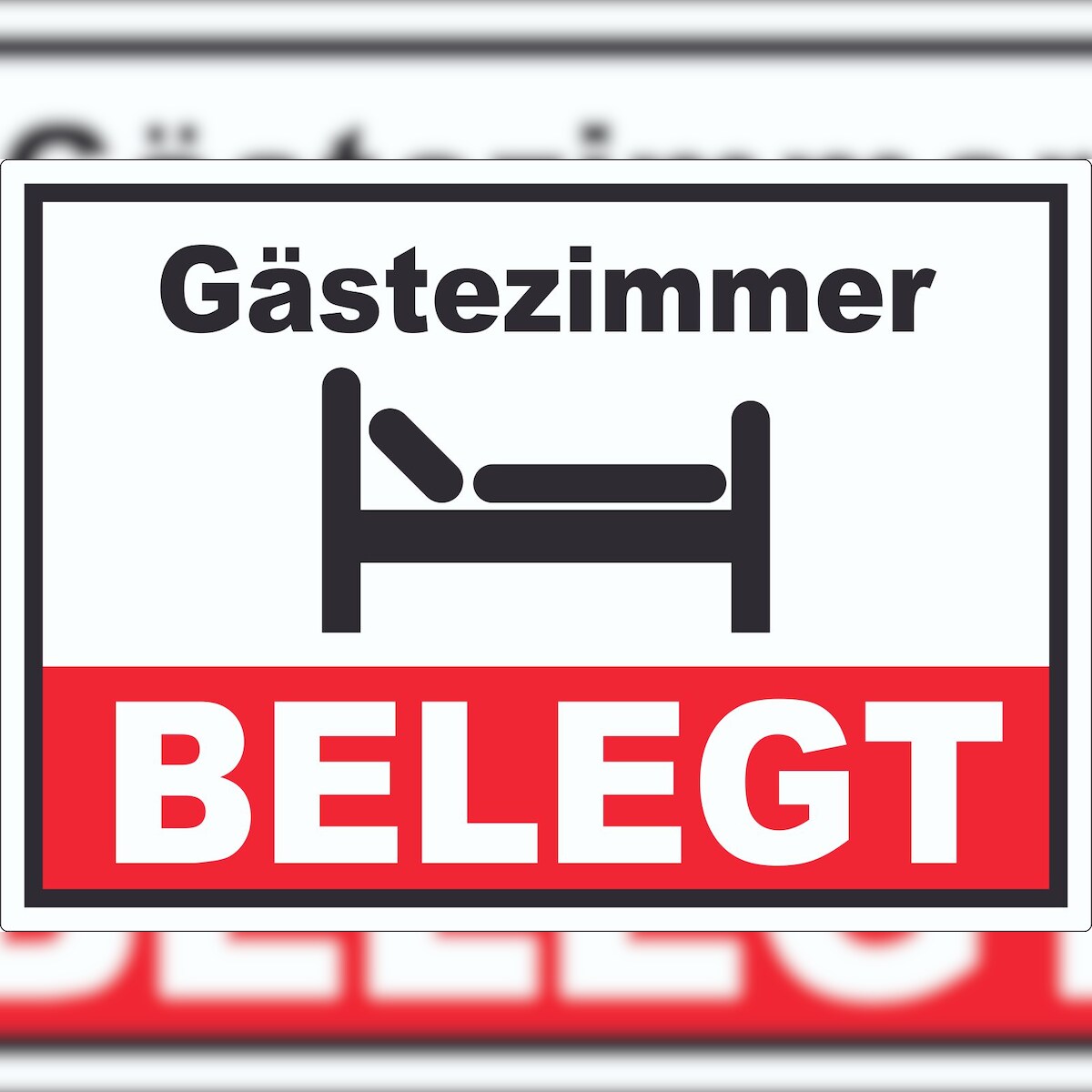 HB-Druck Gästezimmer BELEGT Aufkleber A3 (297x420mm) Image