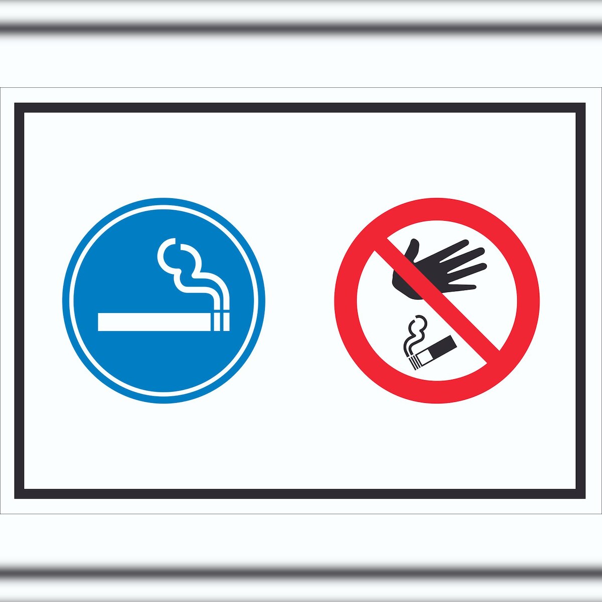 HB-Druck Schild Raucherbereich Boden verboten Symbol A0 Rückseite selbstklebend