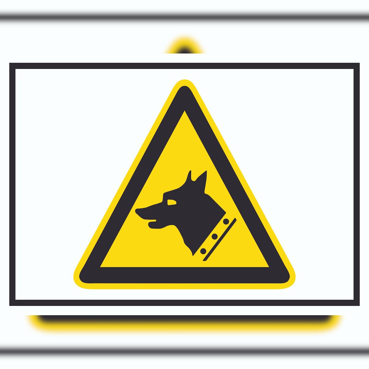 HB-Druck Achtung Wachhund Symbol A1 Rückseite selbstklebend Schild Image