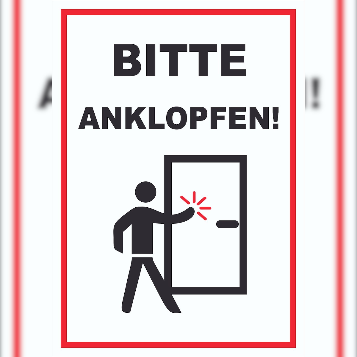 HB-Druck Schild Bitte anklopfen hochkant A4 (210x297mm) Image