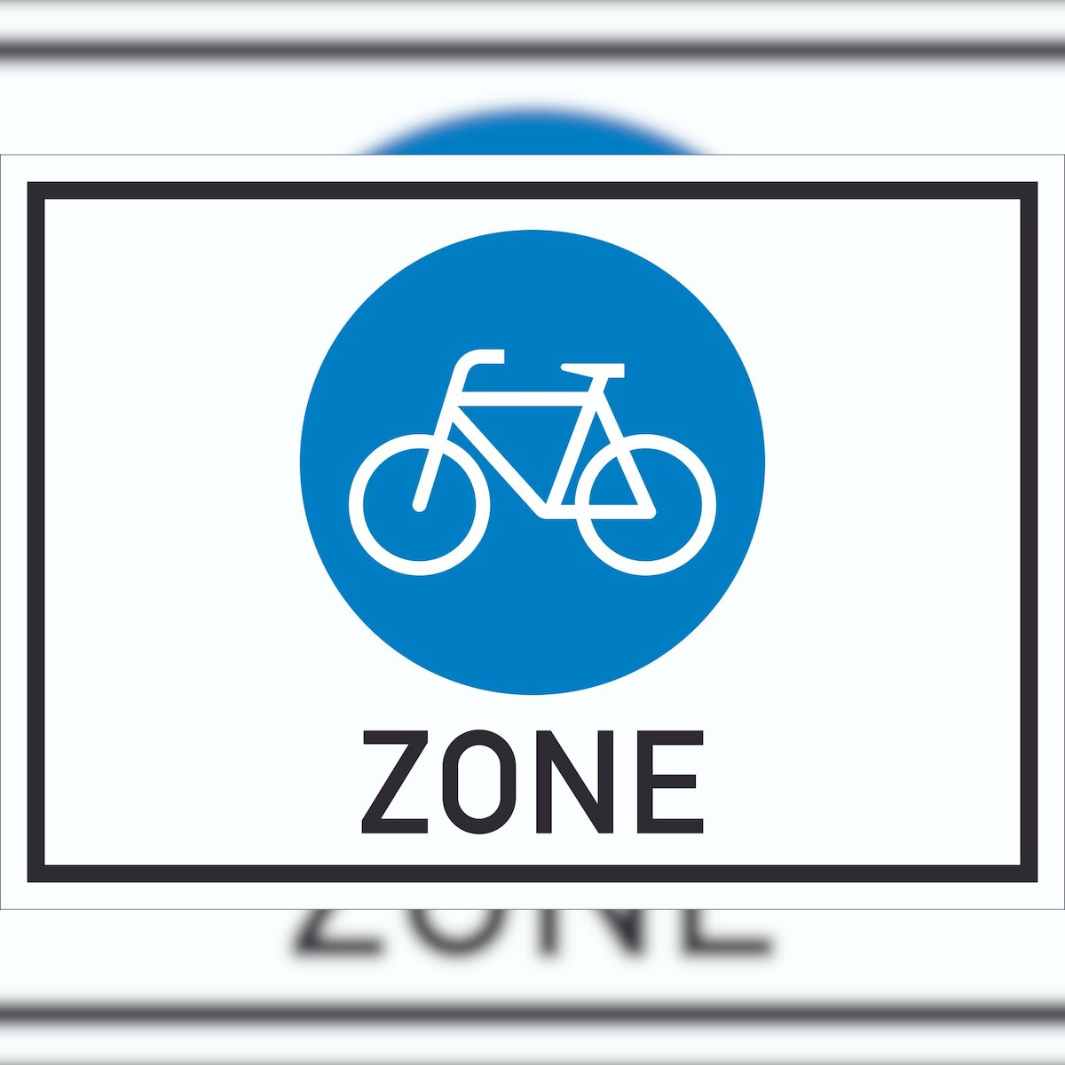 HB-Druck Schild Fahrradzone Symbol A1 (594x841mm) Image